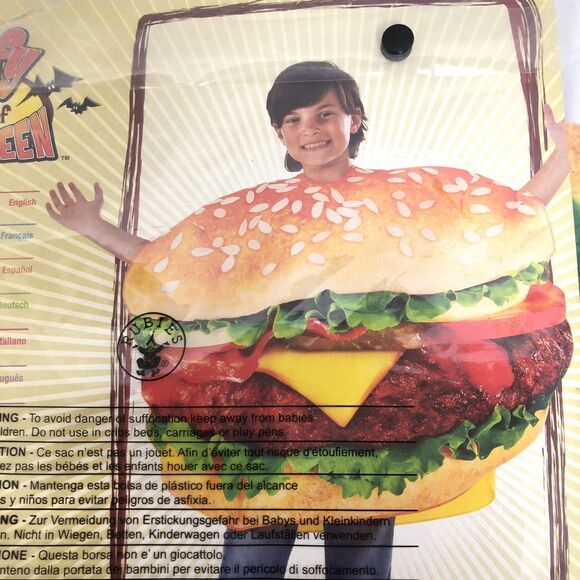 Burger Child Costume Rubies Foam Hamburger Halloween One Size Food - Picture 3 of 10